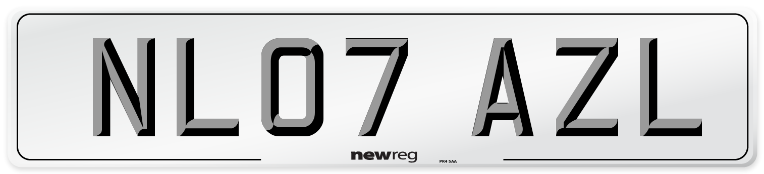 NL07 AZL Number Plate from New Reg
